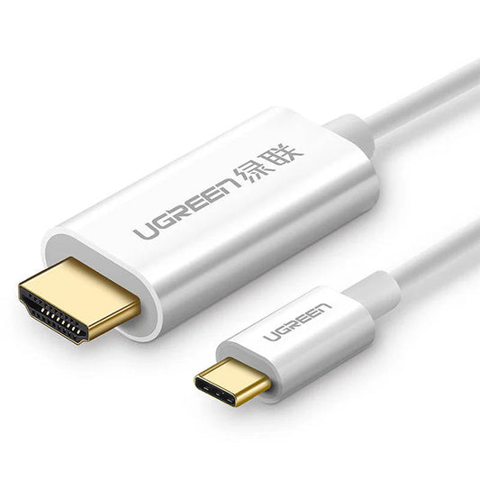 كيبل USB-C إلى HDMI بدقة 4K 60Hz بطول 1.5 متر UGREEN 30841 بخلفية بيضاء