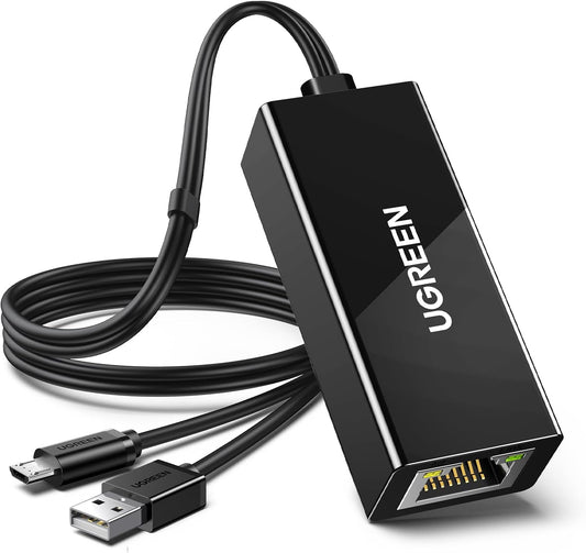 محول شبكة UGREEN 30985 لأجهزة Fire TV وChromecast من Micro USB إلى RJ45