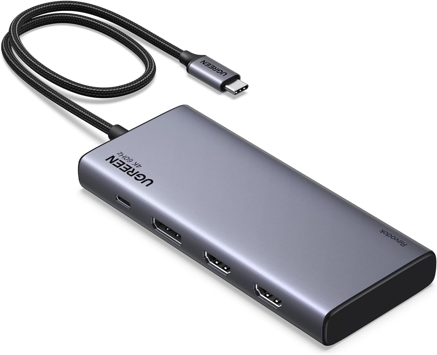 محطة USB-C ثمانية في واحد UGREEN 35625 بخلفية بيضاء
