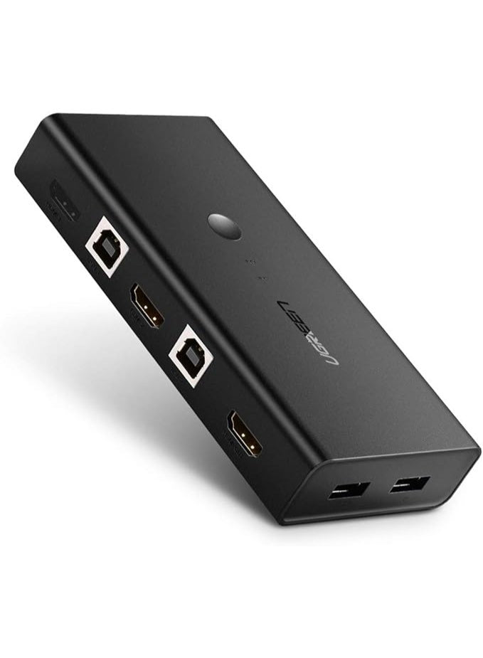 سويتش UGREEN CM200 موديل 50744 HDMI KVM لجهازين مع أربعة منافذ USB
