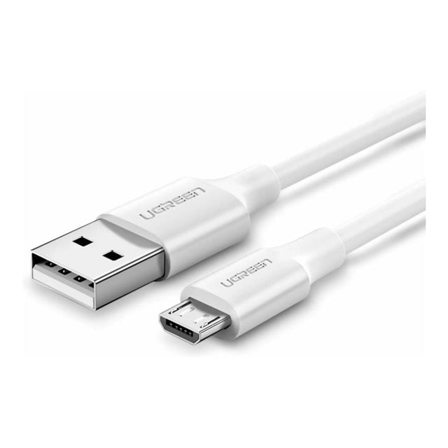 كيبل UGREEN US289 USB-A إلى Micro USB أبيض بطول 1 متر موديل 60141