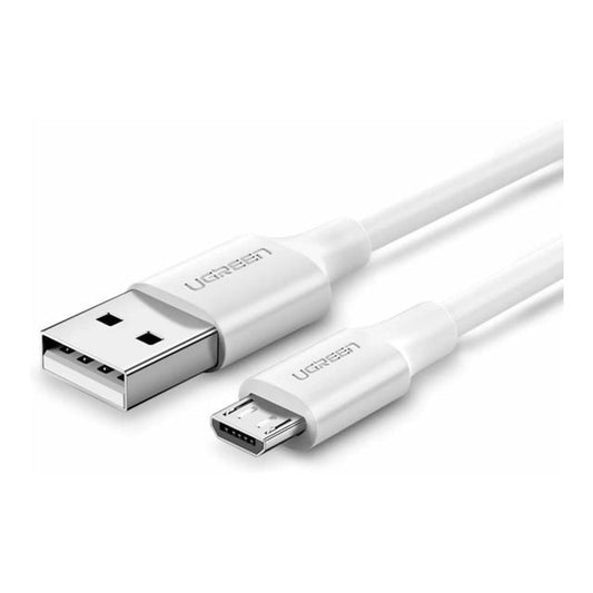 كيبل UGREEN US289 USB-A إلى Micro USB أبيض بطول 1 متر موديل 60141
