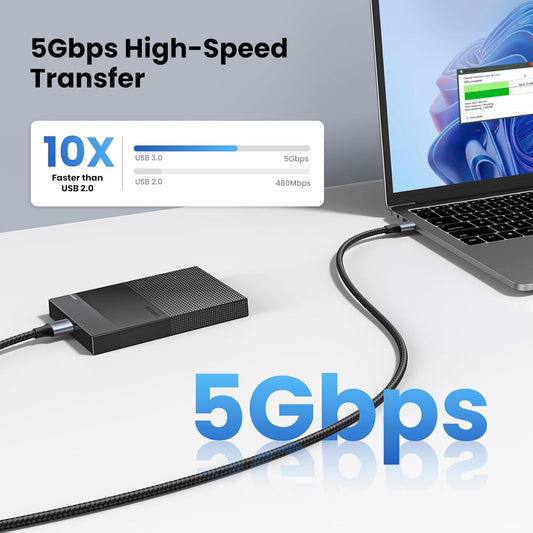 كيبل UGREEN USB 3.0 من USB-A إلى USB-A بطول 1 متر موديل 80790