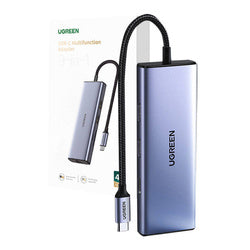موزع UGREEN CM490 USB-C 9 في 1 بمنفذي HDMI موديل 90119