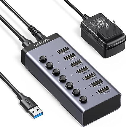 موزع UGREEN USB-C إلى 7 منافذ USB-A 3.0 موديل 90307