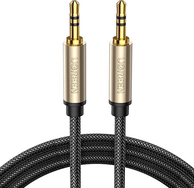 كيبل صوت UGREEN AV125 بطول 3 متر مضفّر رمادي