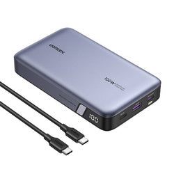 باور بانك UGREEN PB720 موديل 25188 سعة 20000mAh بقدرة 100W رمادي