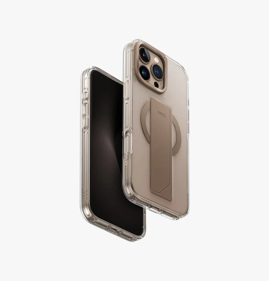 كفر حماية UNIQ HYBRID IPHONE 16 PRO (2024) 6.3 HELDRO MAX MAGCLICK WITH CAMERA STAND - TAUPE GOLD | حماية وتصميم أنيق