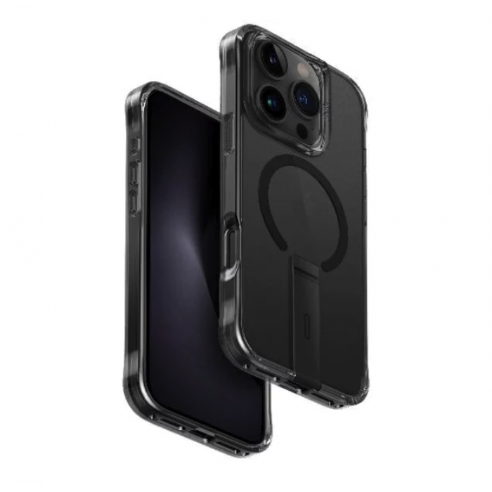 كفر حماية UNIQ HYBRID IPHONE 16 PRO (2024) 6.3 MAGCLICK CHARGING ELEVA WITH VERTICAL STAND - CARBON | حماية وتصميم أنيق