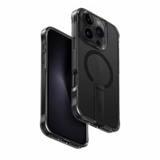 كفر حماية UNIQ HYBRID IPHONE 16 PRO (2024) 6.3 MAGCLICK CHARGING ELEVA WITH VERTICAL STAND - CARBON | حماية وتصميم أنيق