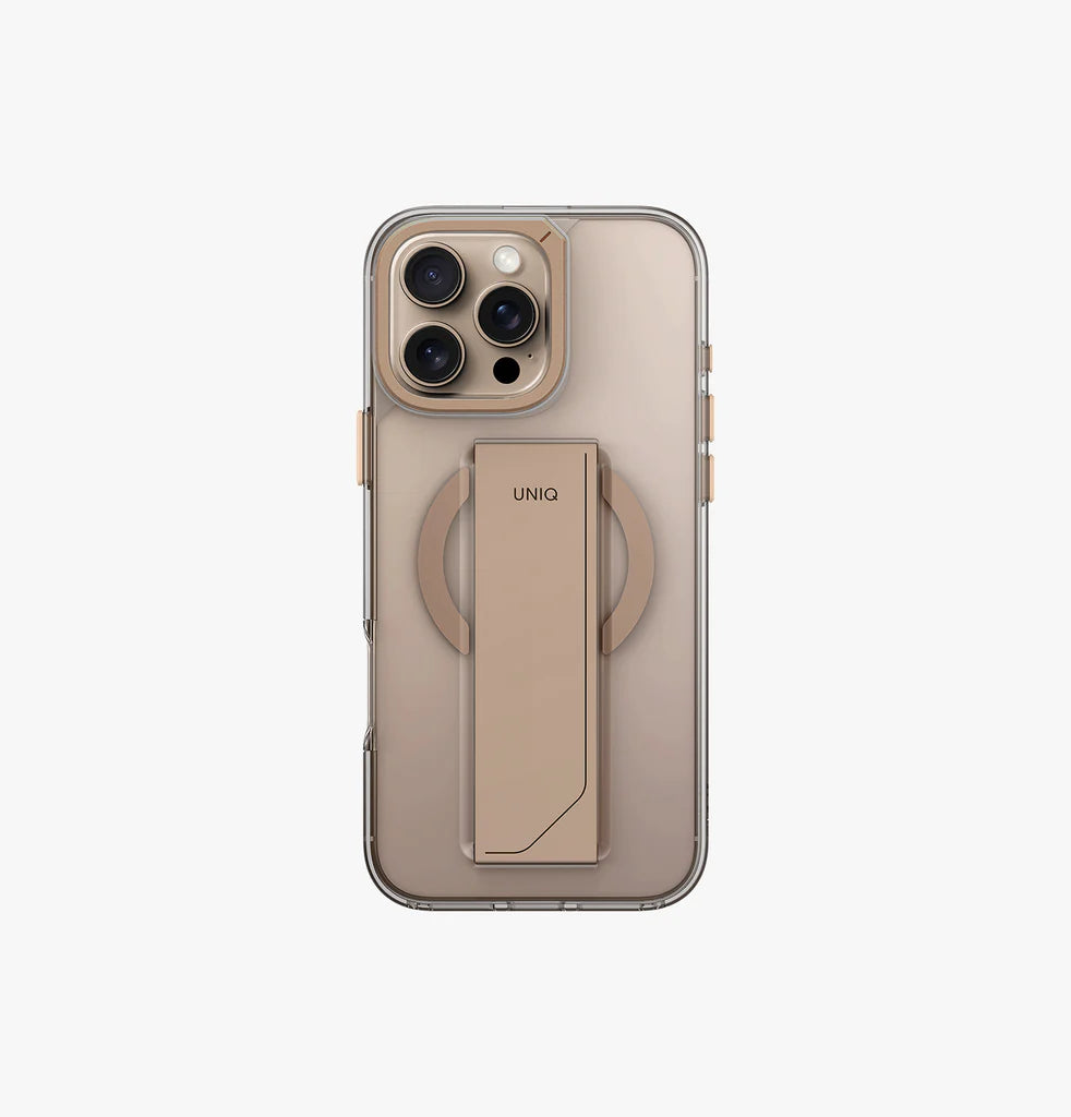 كفر حماية UNIQ HYBRID IPHONE 16 PRO (2024) 6.9 HELDRO MAX MAGCLICK WITH CAMERA STAND - TAUPE GOLD | حماية وتصميم أنيق