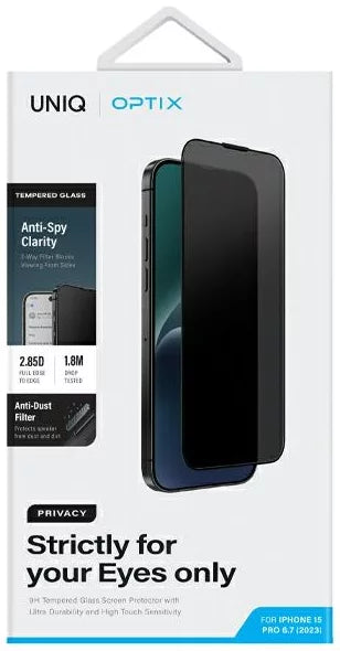 إكسسوار تقني UNIQ OPTIX Privacy Glass for iPhone 15 pro max 6.7 (2023) | حماية وتصميم أنيق