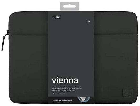 حافظة لابتوب UNIQ Vienna Protective RPET Fabric Laptop Sleeve 16 inch - Midnight Black | حماية وتصميم أنيق