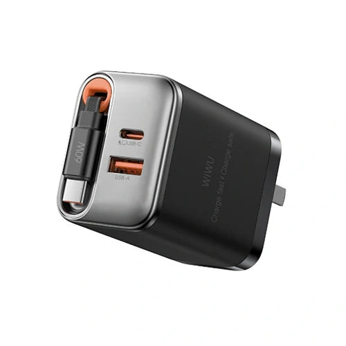 شاحن من WIWU موديل Wi-G021 EU مع 45W وUSB-C وGaN