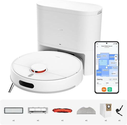 مكنسة روبوت Robot Vacuum H40 – 10,000Pa Suction, LDS Navigation, Auto Dust Emptying, 180min Runtime من شاومي – 35W و5200mAh و4L و39.5L موديل BHR07XBEU