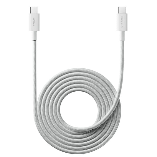 كيبل 2m 6A Braided USB-C to USB-C Cable – White من شاومي – 120W موديل BHR087AGL